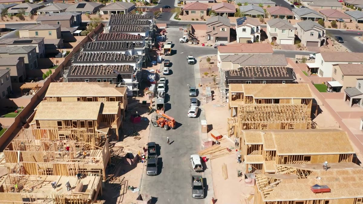 Construction crew working on an active job site
