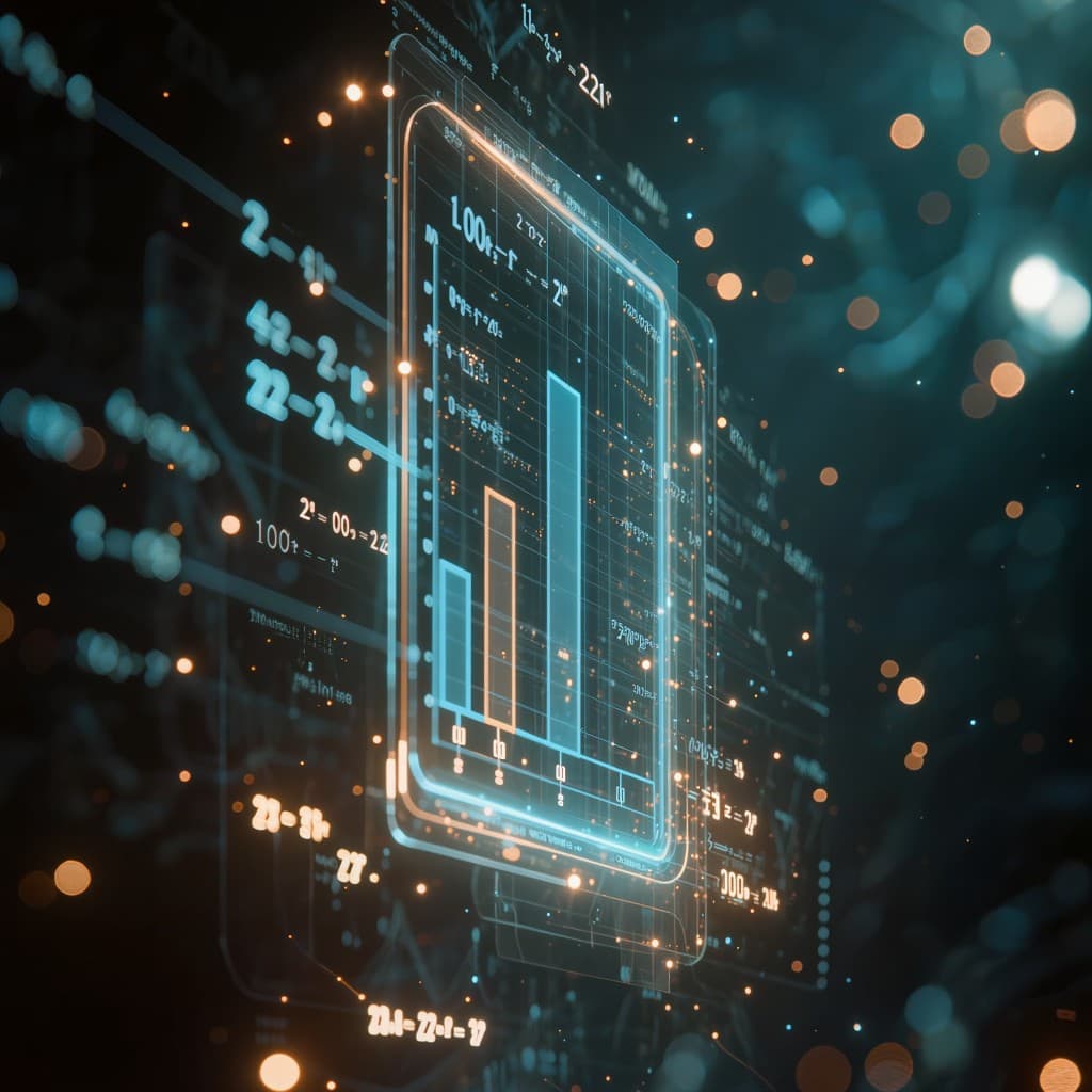 Holographic data dashboard with glowing charts and analytics visualizations