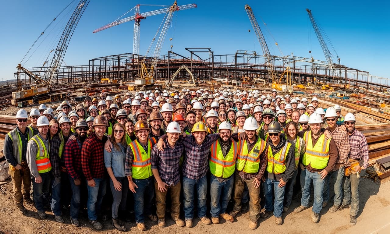Panoramic view of a construction site